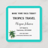 Tropical Beach Chaise Lounge op wit zand Vierkante Visitekaartje (Achterkant)