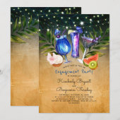 Tropical Beach Cheers Cocktails Verlovingsfeest Kaart (Voorkant / Achterkant)