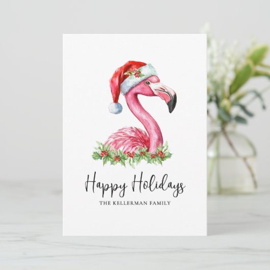 Tropical Beach Christmas Happy Holidays Feestdagenkaart (Staand voorkant)