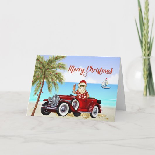 Tropical Beach Christmas Kaart Duesenberg (Voorkant)