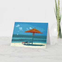 Tropical Beach Christmas Kaart Sjabloon