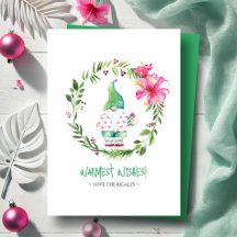 Tropical Beach Christmas Kaarten Waterverf