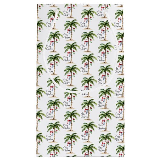 Tropical Beach Christmas Klein Cadeauzakje (Achterkant)