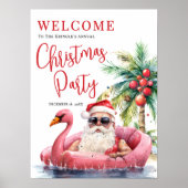 Tropical Beach Christmas Party Welkomstbord Poster (Voorkant)