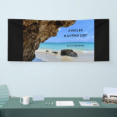 Tropical Beach Coast met een Big Rock Business Spandoek (Beurs)
