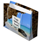Tropical Beach Coast met een Big Rock Verjaardag Groot Cadeauzakje (Voorkant Gekanteld)