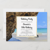 Tropical Beach Coast met een Big Rock Verjaardag Kaart (Voorkant)