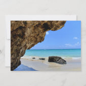 Tropical Beach Coast met een Big Rock Verjaardag Kaart (Achterkant)