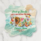 Tropical Beach Cocktails Fruits Bachelorette Party Bedankjes Labels (Achterkant)