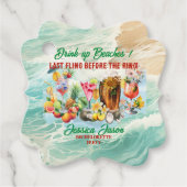 Tropical Beach Cocktails Fruits Bachelorette Party Bedankjes Labels (Voorkant)