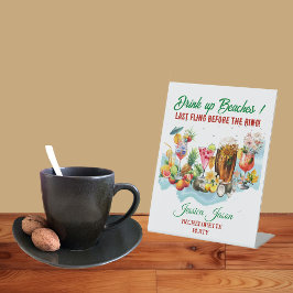 Tropical Beach Cocktails Fruits Bachelorette Party Reclamebord Met Voetstuk