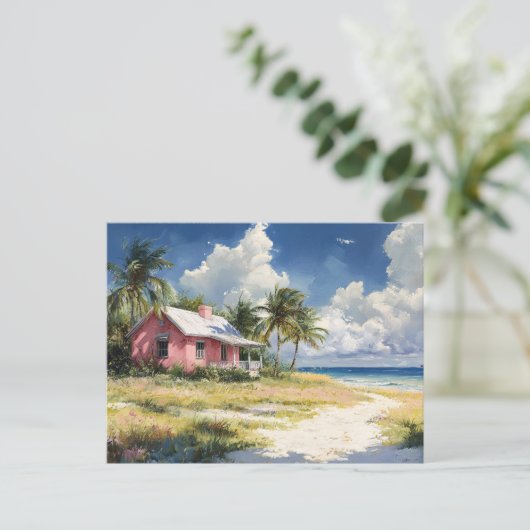 Tropical Beach Cottage Briefkaart (Staand voorkant)