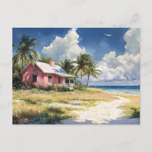 Tropical Beach Cottage Briefkaart (Voorkant)