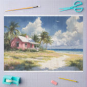 Tropical Beach Cottage Decoupage Tissuepapier (Craft)
