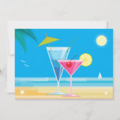 Tropical Beach Couple's Douche Uitnodiging (Voorkant)