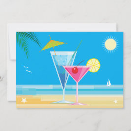 Tropical Beach Couple's Douche Uitnodiging