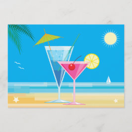 Tropical Beach Couple's Douche Uitnodiging