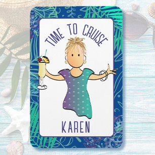 Tropical Beach Cruise Door Funny Cartoon voor Haar Magneet