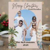 Tropical Beach Destination Christmas Kaart