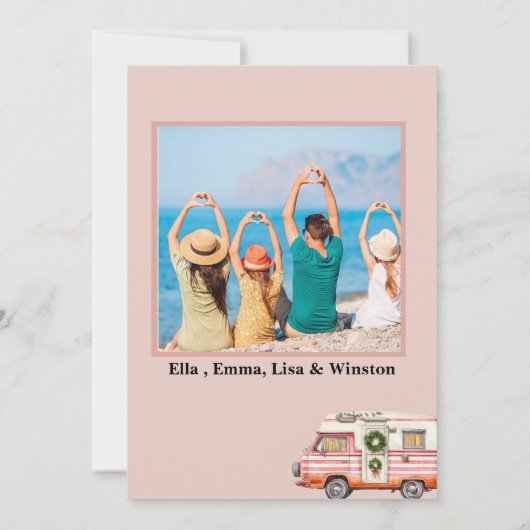 Tropical Beach Destination Christmas Kaart (Achterkant)