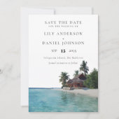 Tropical Beach Destination Photo Wedding Save The Date (Voorkant)