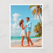 Tropical Beach Destination Verloving Foto Briefkaart (Voorkant)