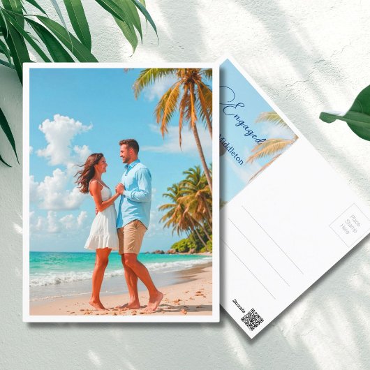 Tropical Beach Destination Verloving Foto Briefkaart