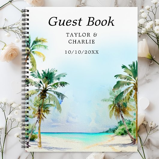 Tropical Beach Destination Wedding Guest Book Notitieboek