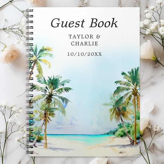 Tropical Beach Destination Wedding Guest Book Notitieboek