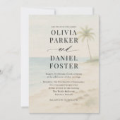 Tropical Beach Destination Wedding Kaart (Voorkant)