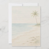 Tropical Beach Destination Wedding Kaart (Achterkant)