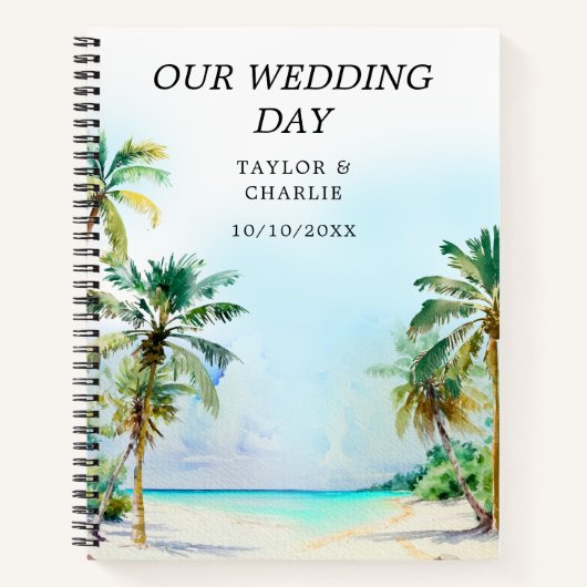 Tropical Beach Destination Wedding Planner Notitieboek (Voorkant)