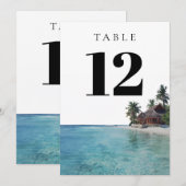 Tropical Beach Elegant Modern Table Number Kaart (Voorkant / Achterkant)