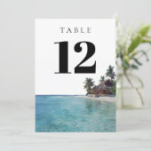 Tropical Beach Elegant Modern Table Number Kaart (Staand voorkant)