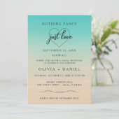 Tropical Beach Elopement Modern Wedding Reception Kaart (Staand voorkant)