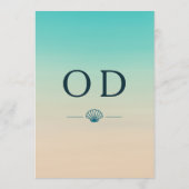 Tropical Beach Elopement Modern Wedding Reception Kaart (Achterkant)