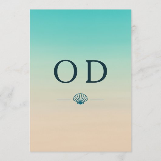 Tropical Beach Elopement Modern Wedding Reception Kaart (Achterkant)