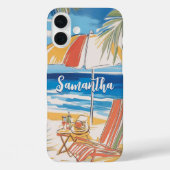 Tropical Beach Escape – gepersonaliseerde zomerpar Case-Mate iPhone Case (Achterkant)