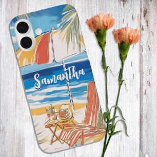 Tropical Beach Escape – gepersonaliseerde zomerpar iPhone 16 Plus Hoesje