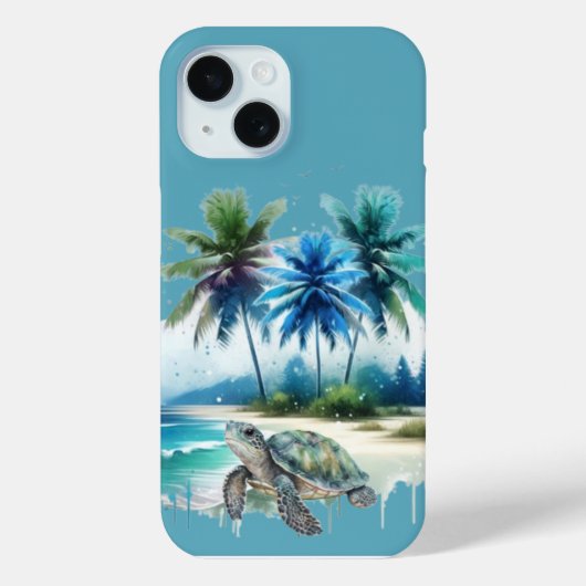 Tropical Beach Escape Turtle’s Journey Case-Mate iPhone Case (Achterkant)