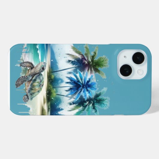Tropical Beach Escape Turtle’s Journey Case-Mate iPhone Case (Achterkant (horizontaal))
