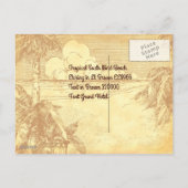 Tropical Beach  Etsen Test Briefkaart (Achterkant)
