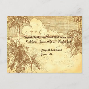 Tropical Beach  Etsen Test Briefkaart