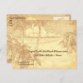 Tropical Beach  Etsen Test Briefkaart (Voorkant / Achterkant)