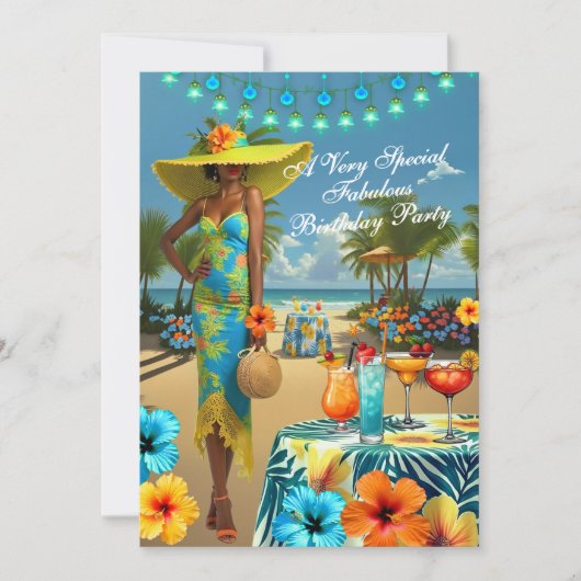 Tropical Beach Fabulous verjaardag Hibiscus Cockta Kaart (Voorkant)