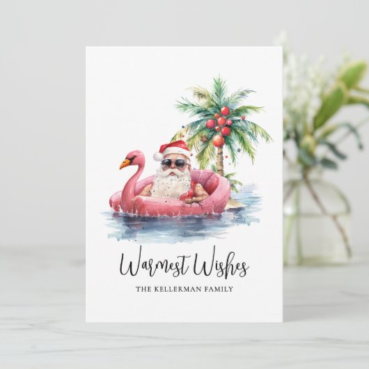 Tropical Beach Feestdagenkaart (Staand voorkant)