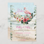 Tropical Beach Flamingo 50ste verjaardagsfeestje Kaart (Voorkant / Achterkant)