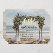 Tropical Beach Floral Arbor RSVP Kaart (Voorkant / Achterkant)