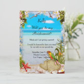 Tropical Beach Floral bruiloft bruidsmeisjes Kaart (Staand voorkant)