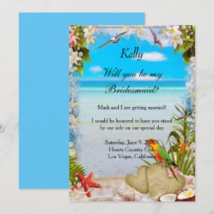 Tropical Beach Floral bruiloft bruidsmeisjes Kaart